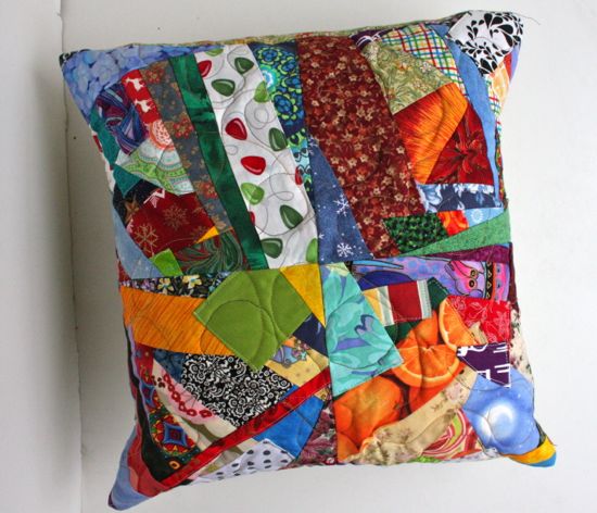 Caitlyn's first patchwork pillow