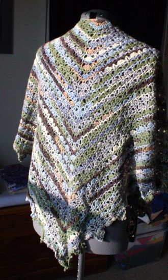 a greenish shawl