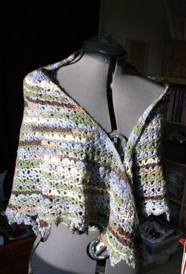 a greenish shawl